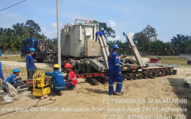Pemindahan Trafo dan Jacking On Pondasi GI di Aceh Singkil